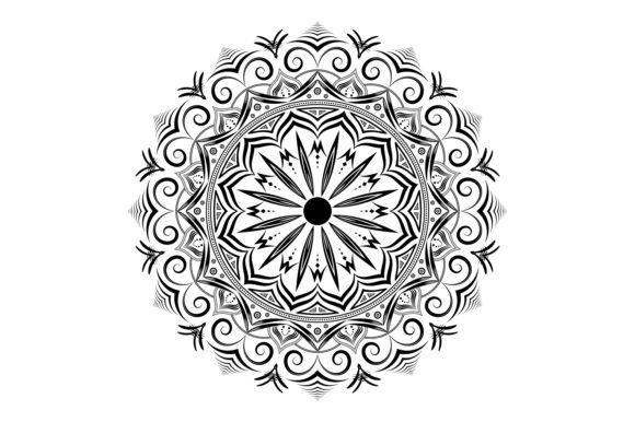Black Decorative Ornamental Mandala for Premium Design