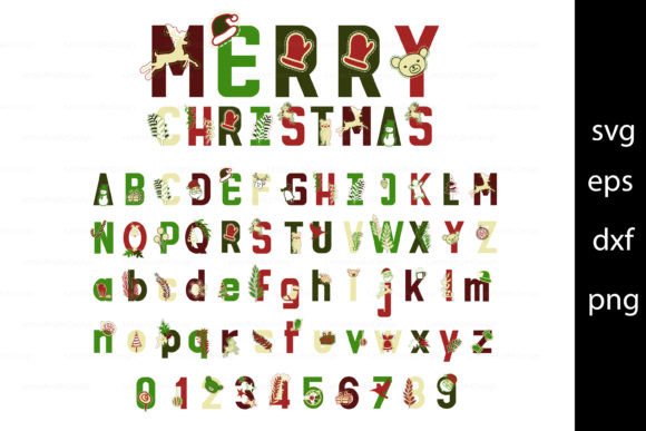 Christmas Alphabet Decorative Letter Svg for Festive Projects