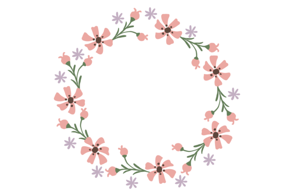 Cute Floral Wreath. Decorative Print Bot