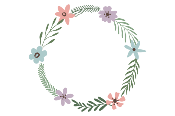 Cute Round Frame. Floral Decorative Botanical