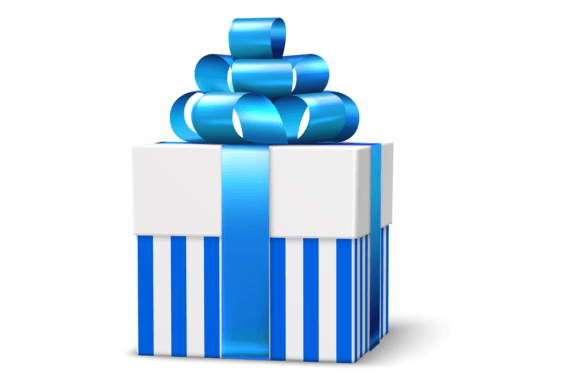 Decorative Blue Gift Box Tied with Satin