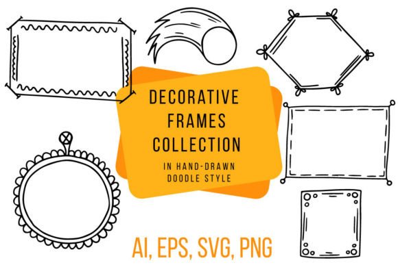 Decorative Doodle Frames Set: A Versatile Design Asset