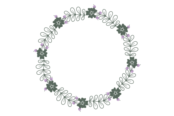 Decorative Floral Wreath. Round Black Line Frame Isolated on White Background: A Practical Asset for Design Workflows