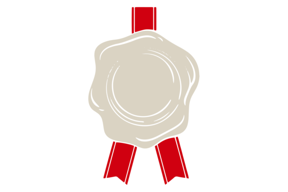 Decorative Rubber Seal. Red Ribbon Certi