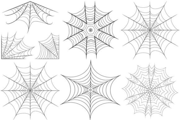 Decorative Spider Web Border for Halloween Projects