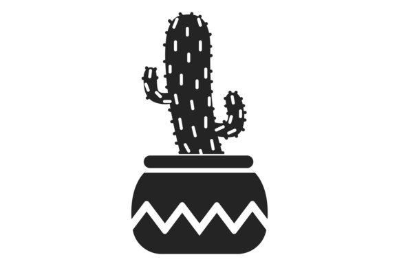 Decorative Succulent Plant Black Icon. C: Strategic Asset for Clean Visual Communication