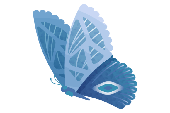 Decorative Summer Butterfly. Blue Fantas: A Versatile Asset for Creative Projects