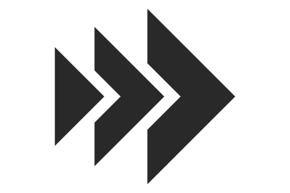 Decorative Triple Arrow. Black Bold Tria: A Versatile Design Element