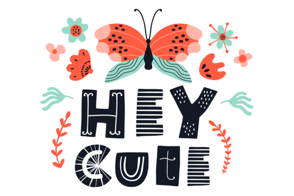 Hey Cute Decorative Poster. Greeting Car