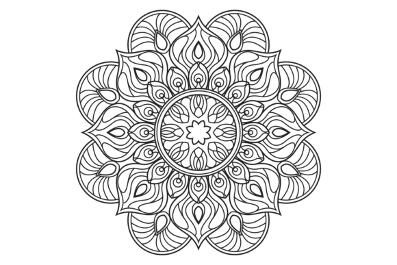 Mandala Line Drawing. Decorative Indian: A Practical Guide to Selection and Application