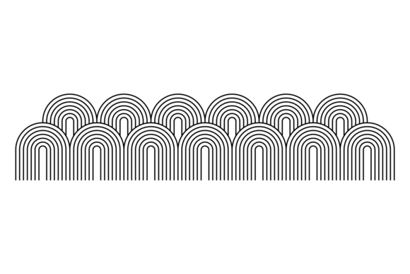 Mid Century Modern Decorative Black Line