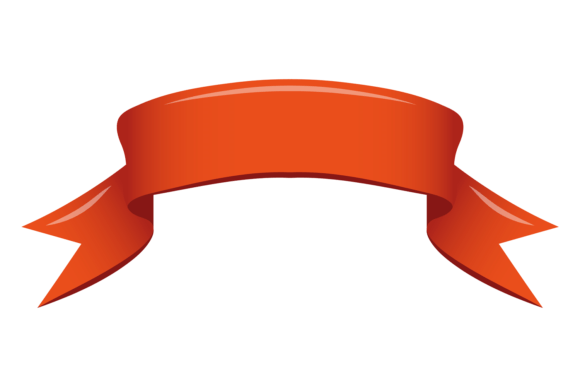 Red Cartoon Label. Glossy Decorative Ban