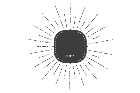 Retro Badge Template with Decorative Bur