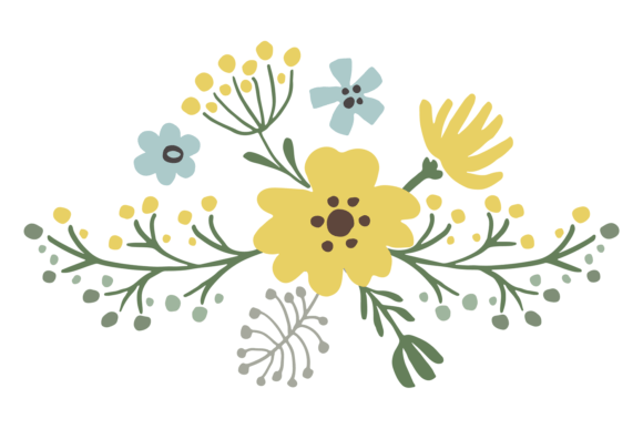 Spring Flowers and Branches. Decorative