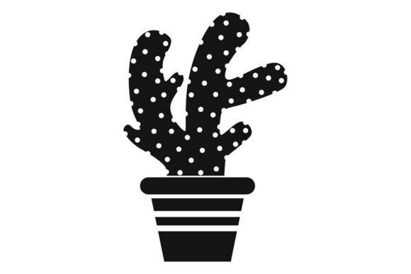 Succulent Black Icon. Decorative Home Fu