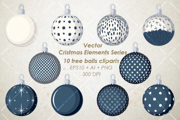 Vector Christmas Tree Decorative Balls