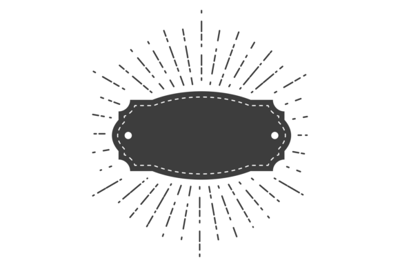 Vintage Black Tag with Decorative Burst